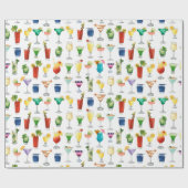 Vivid Waterverf Cocktail Pattern Canvas tas Cadeaupapier (Vlak)