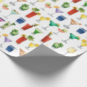 Vivid Waterverf Cocktail Pattern Canvas tas Cadeaupapier (Hoek)