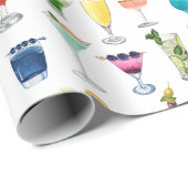 Vivid Waterverf Cocktail Pattern Canvas tas Cadeaupapier (Rol Hoek)