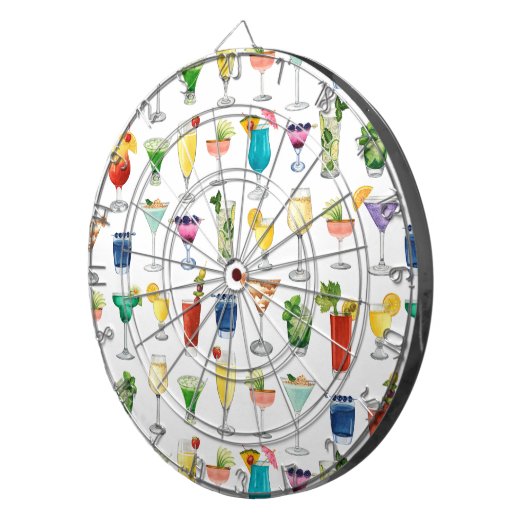 Vivid Waterverf Cocktail Pattern Canvas tas Dartbord (Voorkant Rechts)