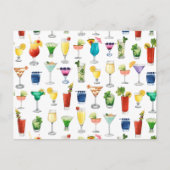 Vivid Waterverf Cocktail Pattern Canvas tas Feestdagenkaart (Voorkant)