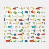 Vivid Waterverf Cocktail Pattern Canvas tas Fleece Deken (Voorkant (Horizontaal))