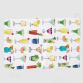 Vivid Waterverf Cocktail Pattern Canvas tas Golfhanddoek (Horizontaal)