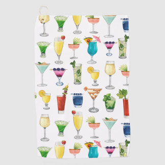 Vivid Waterverf Cocktail Pattern Canvas tas Golfhanddoek