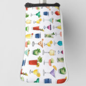 Vivid Waterverf Cocktail Pattern Canvas tas Golfheadcover (Draai 90)