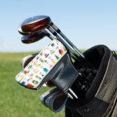 Vivid Waterverf Cocktail Pattern Canvas tas Golfheadcover (Insitu)