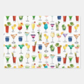 Vivid Waterverf Cocktail Pattern Canvas tas Inpakpapier Vel (Voorkant)
