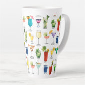 Vivid Waterverf Cocktail Pattern Canvas tas Latte Mok (Rechterhoek)