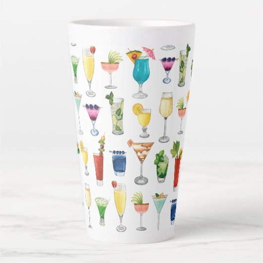 Vivid Waterverf Cocktail Pattern Canvas tas Latte Mok (Voorkant)