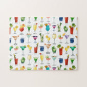 Vivid Waterverf Cocktail Pattern Canvas tas Legpuzzel (Horizontaal)