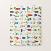 Vivid Waterverf Cocktail Pattern Canvas tas Legpuzzel (Verticaal)