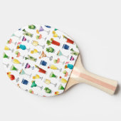 Vivid Waterverf Cocktail Pattern Canvas tas Tafeltennisbatje (Zijkant)