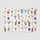 Vivid Waterverf Cocktail Pattern Canvas tas Tissuepapier (Voorkant)