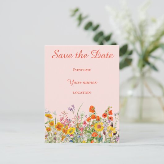 Vivid Wildbloemen Briefkaart (Staand voorkant)