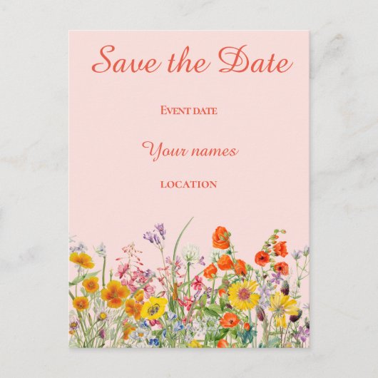 Vivid Wildbloemen Briefkaart (Voorkant)