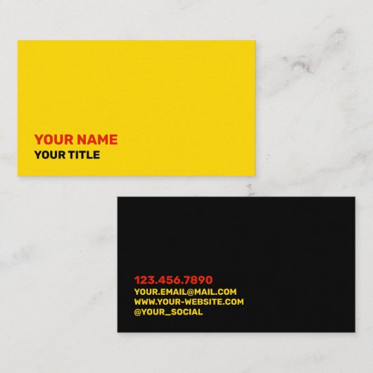 Vivid Yellow Visitekaartje (Voorkant / Achterkant)