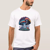 Vividueel gedetailleerde Waterverf paddenstoel art T-shirt (Voorkant)
