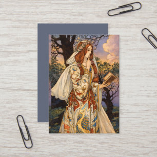 Vivien – Art Nouveau Tooveres Illustratie Visitekaartje
