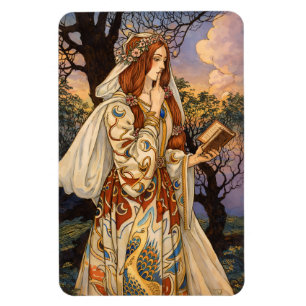 Vivien – Art Nouveau Toveres Illustratie Magneet