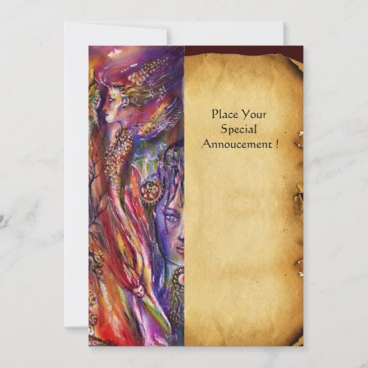 VIVIEN EN MERLIN Fantasy Parchment Kaart (Voorkant)