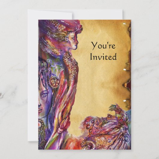 VIVIEN EN MERLIN Fantasy Parchment Kaart (Achterkant)