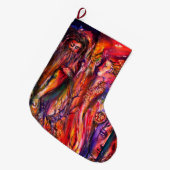 VIVIEN EN MERLIN Rood Geel Blauw Fantasie Grote Kerstsok (Voorkant (Hangend))