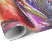 VIVIEN EN MERLIN Roze Paarse blauw Fantasy Cadeaupapier (Rol Hoek)