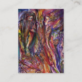 VIVIEN EN MERLIN Roze Paarse blauw Fantasy Visitekaartje (Achterkant)