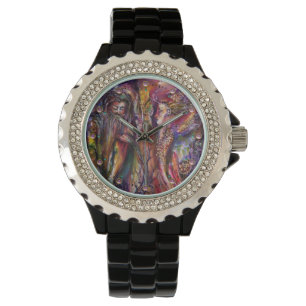 VIVIEN EN MERLIN Roze Paarse Fantasy Horloge