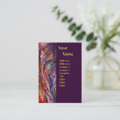 VIVIEN EN MERLIN Roze Paarse Fantasy Visitekaartje (Staand voorkant)