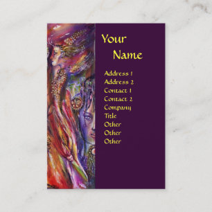 VIVIEN EN MERLIN Roze Paarse Fantasy Visitekaartje