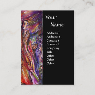 VIVIEN EN MERLIN Roze Paarse Fantasy Visitekaartje