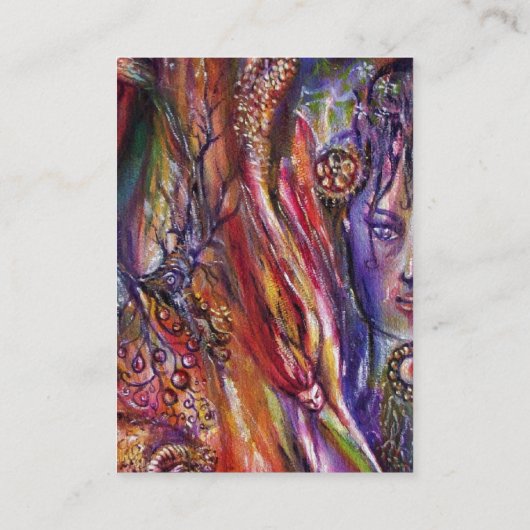 VIVIEN EN MERLIN Roze Paarse witte parelbruine fan Visitekaartje (Achterkant)