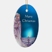 VIVIEN/LADY VAN DE LAKE Red Blue Gemstone Keramisch Ornament (Rechts)