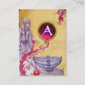 VIVIEN MONOGRAM edelsteen roze Visitekaartje (Achterkant)