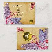 VIVIEN MONOGRAM geel Visitekaartje (Voorkant / Achterkant)