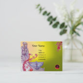VIVIEN MONOGRAM geel, wit rood, groen Visitekaartje (Staand voorkant)