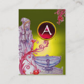 VIVIEN MONOGRAM geel, wit rood, groen Visitekaartje (Achterkant)