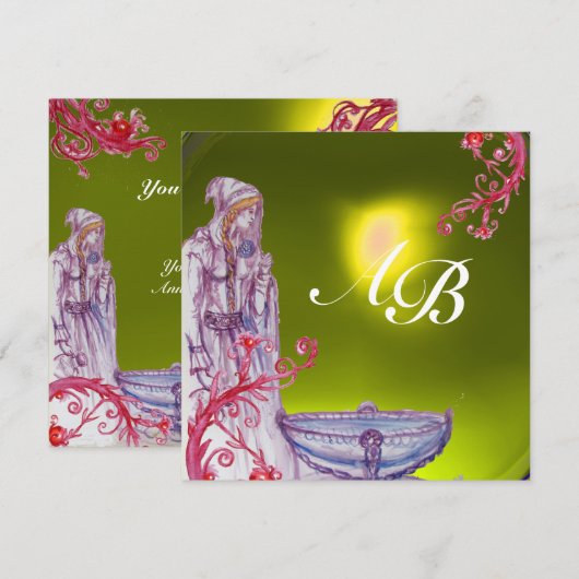 VIVIEN MONOGRAM gele topaz Kaart (Voorkant / Achterkant)