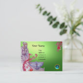 VIVIEN MONOGRAM groen wit blauw Visitekaartje (Staand voorkant)