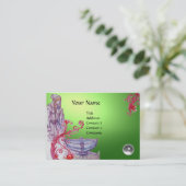 VIVIEN MONOGRAM groen wit Visitekaartje (Staand voorkant)