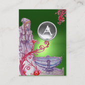 VIVIEN MONOGRAM groen wit Visitekaartje (Achterkant)