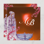 VIVIEN MONOGRAM oranje topaz Kaart (Voorkant / Achterkant)