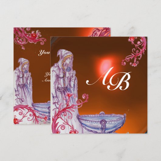 VIVIEN MONOGRAM oranje topaz Kaart (Voorkant / Achterkant)