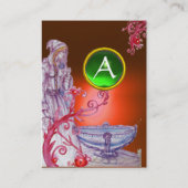 VIVIEN MONOGRAM oranje wit groen Visitekaartje (Achterkant)