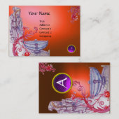 VIVIEN MONOGRAM oranje wit paars Visitekaartje (Voorkant / Achterkant)