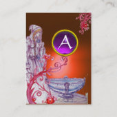 VIVIEN MONOGRAM oranje wit paars Visitekaartje (Achterkant)