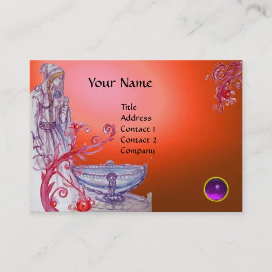 VIVIEN MONOGRAM oranje wit paars Visitekaartje (Voorkant)