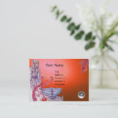 VIVIEN MONOGRAM oranje wit Visitekaartje (Staand voorkant)