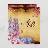 VIVIEN MONOGRAM paars Kaart (Voorkant / Achterkant)